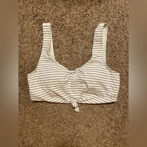 Calia Black and White Striped Bathing Suit Top